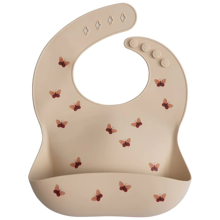 Slabbetje Mushie Silicone Bib