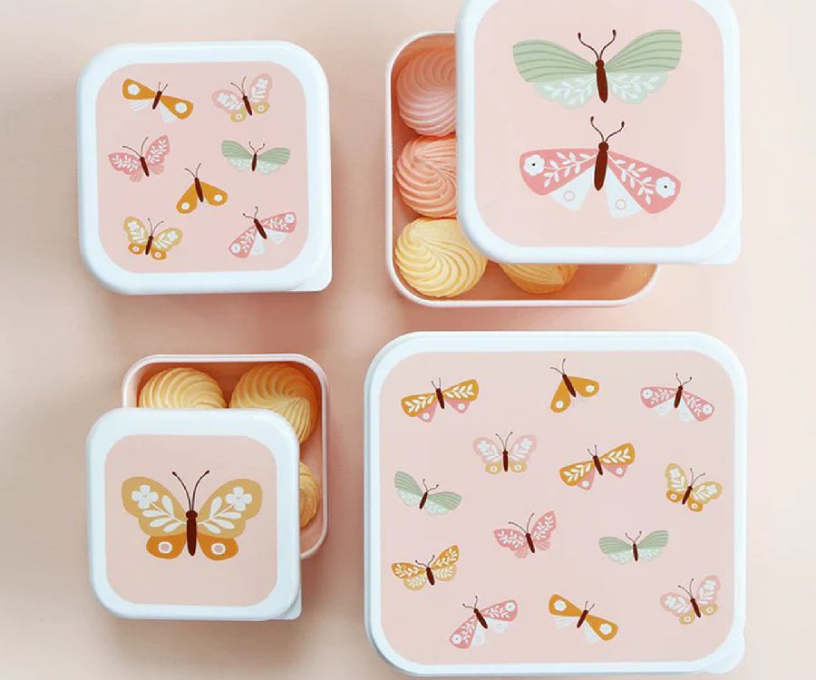 Snackdoos A Little Lovely Company Lunch & Snack Box, 4 stuk(s) | Butterflies