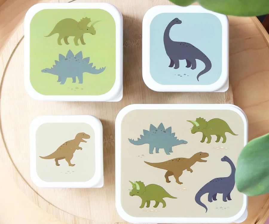 Snackdoos A Little Lovely Company Lunch & Snack Box, 4 stuk(s) | Dinosaurs