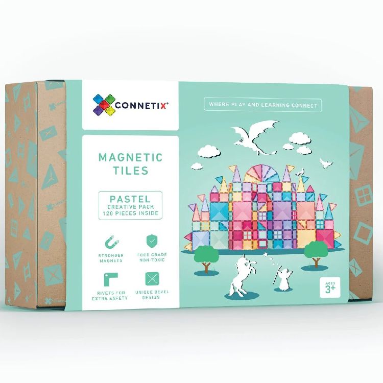 Magnetisch speelgoed Connetix Tiles Creative Pack - 120 | Magnetic Tiles Pastel Range