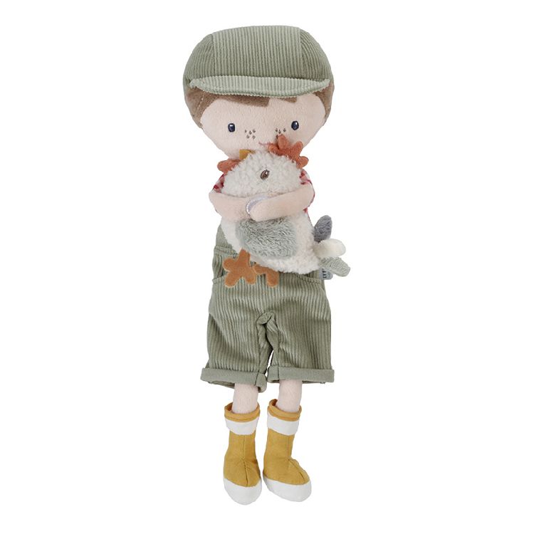 Pop Little Dutch made by Tiamo Knuffelpop boer Jim met kip | Little Farm