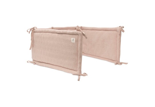 Tochtkussen Jollein Bedomrander/Boxomrander, geschikt voor babybed/park | Grain Knit wild rose