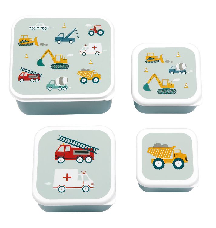 Snackdoos A Little Lovely Company Lunch & Snack Box, 4 stuk(s) | Vehicles