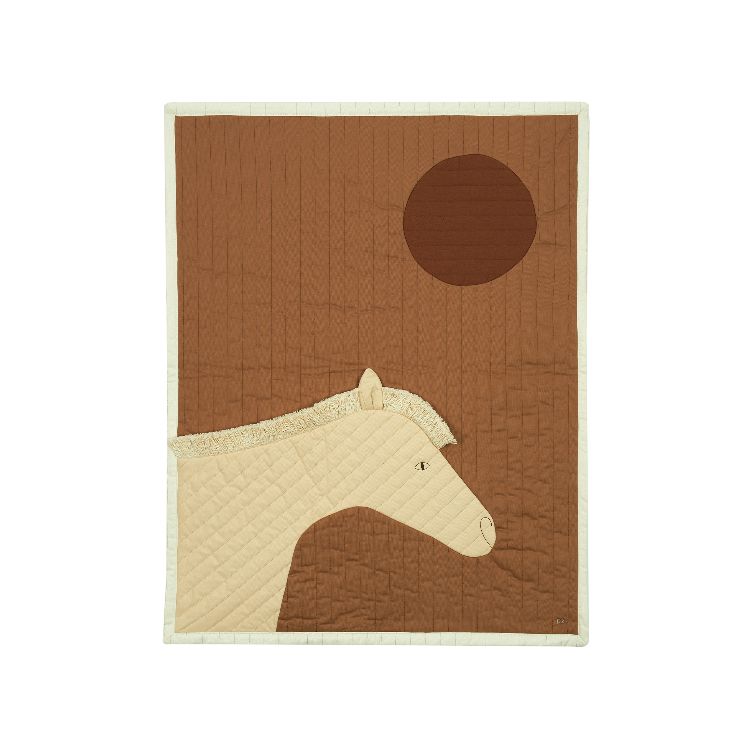 Deken Nobodinoz Horse Arty Quilt, geschikt voor babybed 60x120 | Arty Quilt