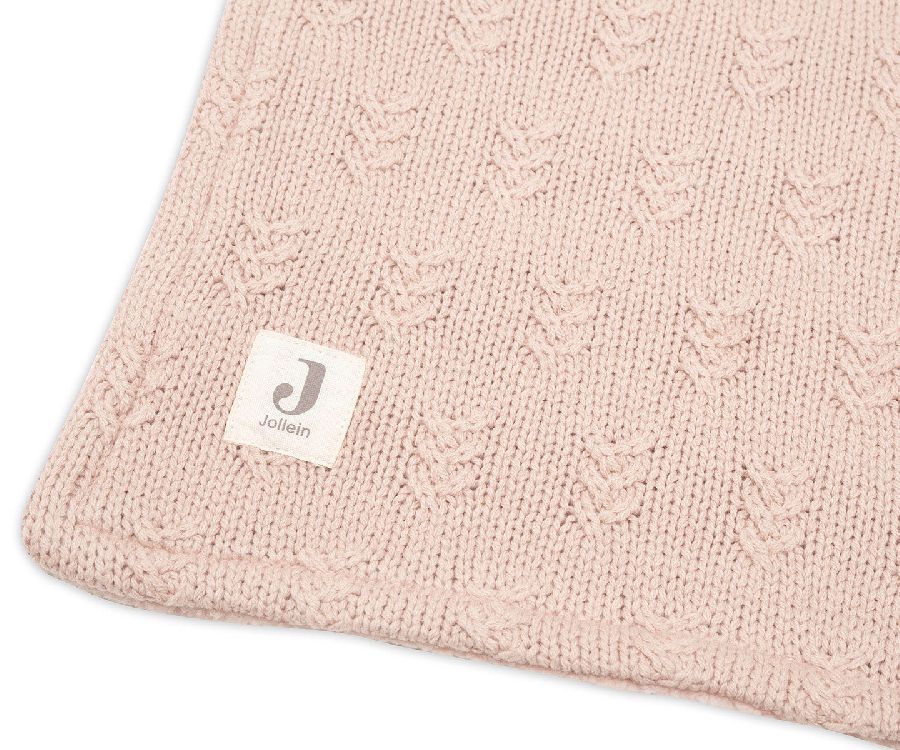 Deken Jollein, geschikt voor wieg/draagmand/park | Grain Knit wild rose