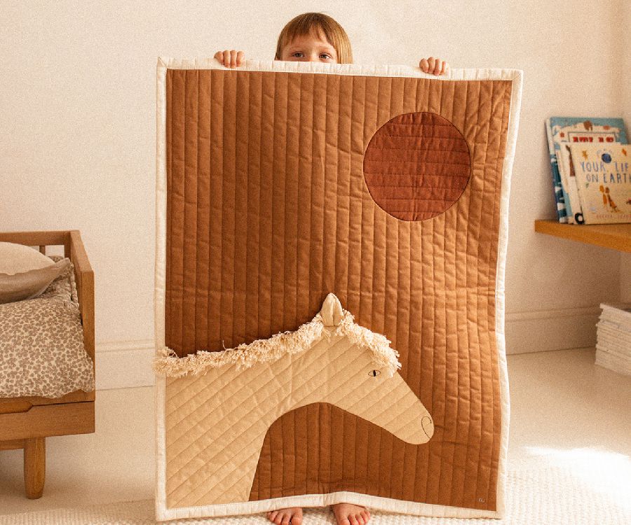 Deken Nobodinoz Horse Arty Quilt, geschikt voor babybed 60x120 | Arty Quilt