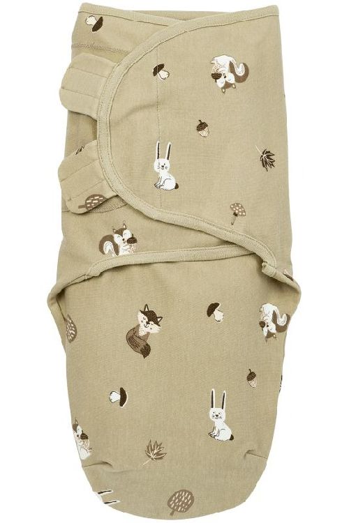 Inbakeren Meyco Baby Swaddle, 0 - 3 maand | Forest Animals sand