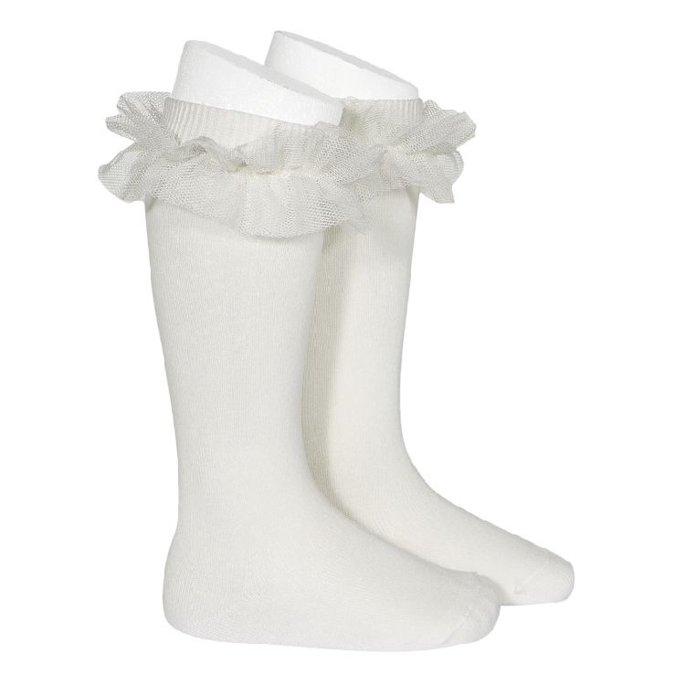 Kousen Condor Tulle Ruffle Knee Socks, kniekousen