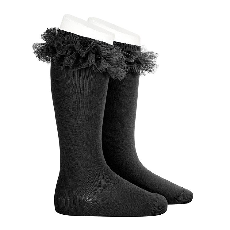 Kousen Condor Tulle Ruffle Knee Socks, kniekousen