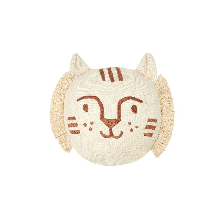 Sierkussen Nobodinoz Tiger Face Embroidery Cushion, kussen met vaste sloop | Landscape