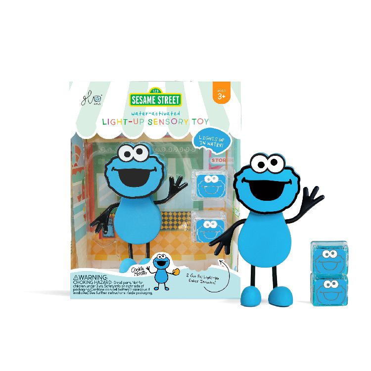 Badspeelgoed Glo Pals Cookie | Light Up Cubes Characters Sesame Street