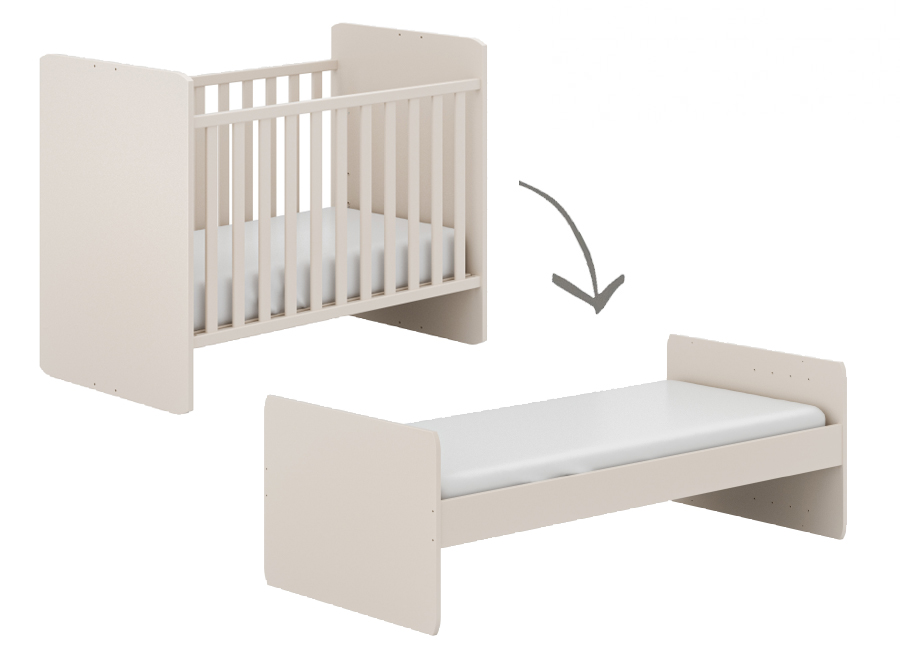 Bed Yuny by Paidi, Hazel, Hazel 60x120 omvb, babybed omvormbaar tot eenpersoonsbed