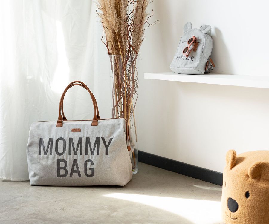 Verzorgingstas Childhome Mommy Bag, draagtas met luiermat | Canvas grey