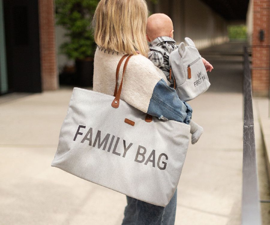 VERZORGINGSTAS Childhome Family Bag, reistas zonder luiermat | Canvas grey