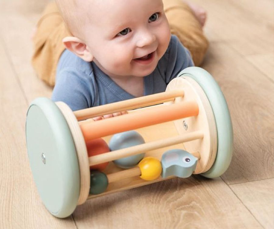 Speelgoed voor het park Done by Deer Birdee, liggend in het park, Tummy Time | Rolling Activity Mirror