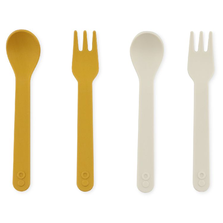 Bestek Trixie Spoon/Fork 2-pack, lepel/vork | Mustard