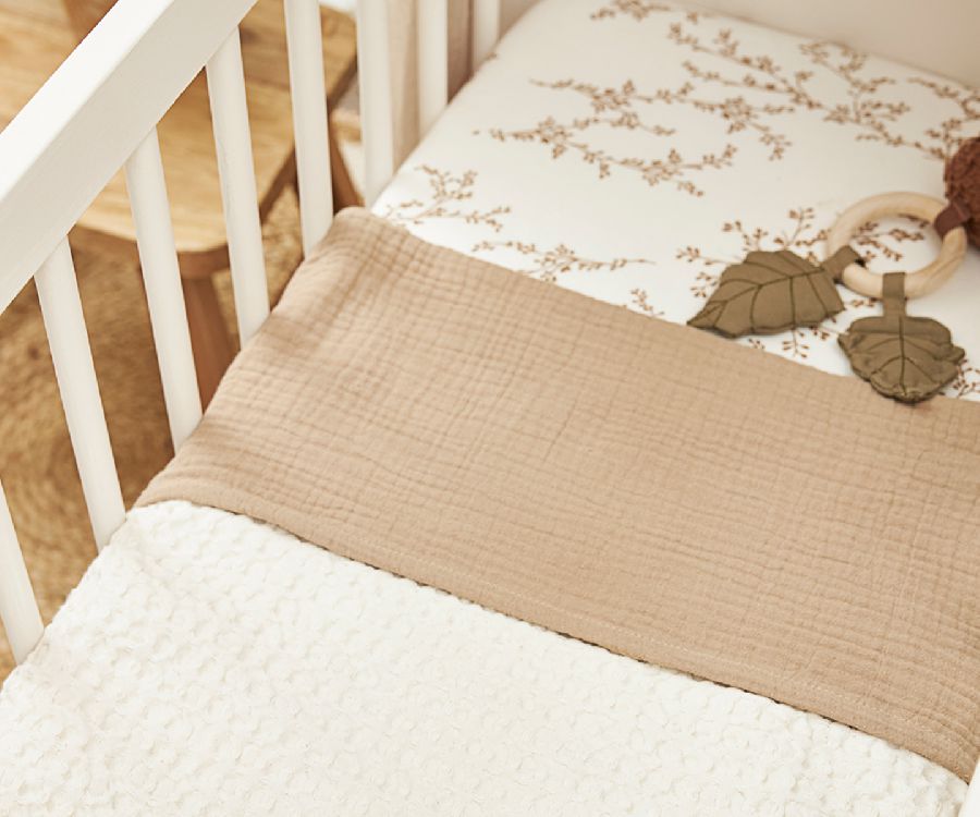 Deken Meyco Baby, geschikt voor wieg/draagmand/park | Wafel Cotton nature