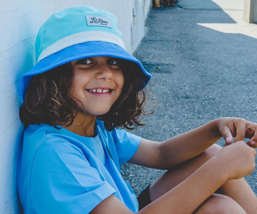 Muts Lil'Boo Copenhagen Block Ocean Bucket Hat