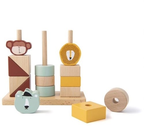 Educatief speelgoed Trixie Animal blocks stacker | Mr. Lion Playtime/Mr. Penguin Playtime/Mr. Tiger Playtime