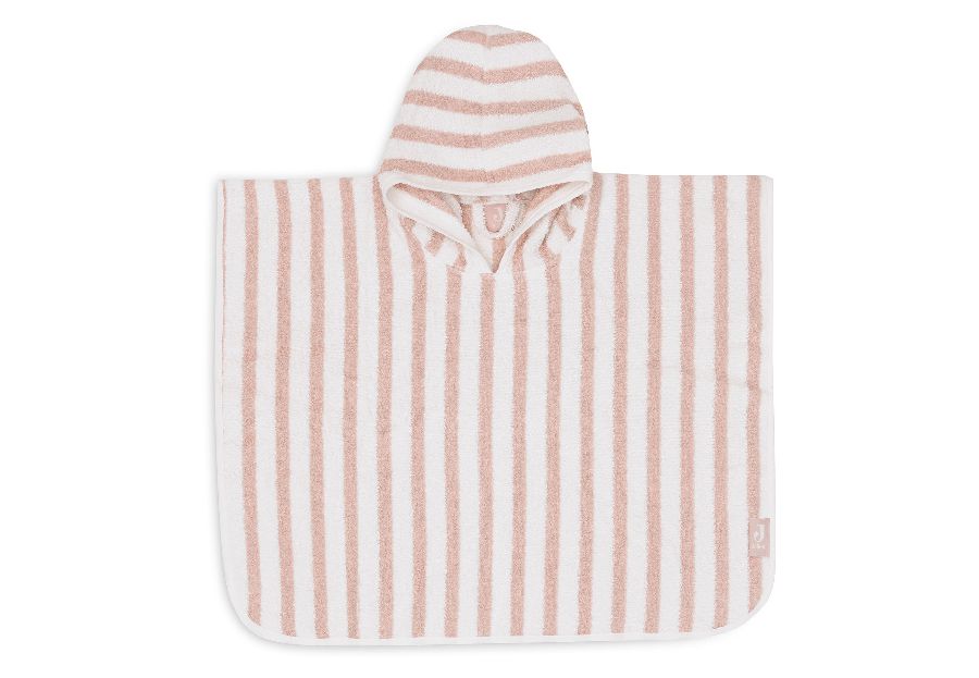 Poncho Jollein, badcape | Stripe Terry wild rose