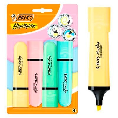 Stift Bic Highlighter Flat, tekstmarker