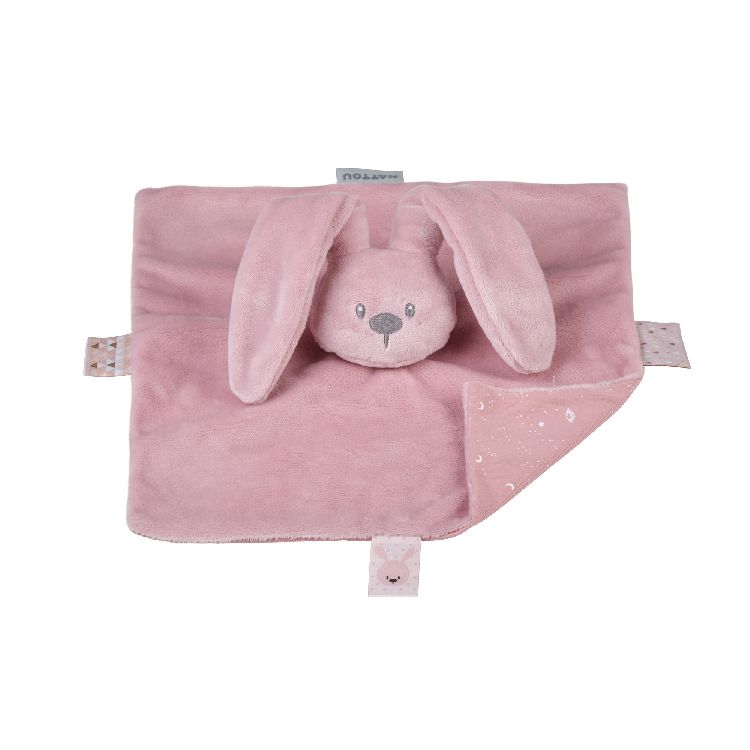 Knuffel Nattou Doudou Glow in the dark, knuffeldoek / doudou | Lapidou old pink