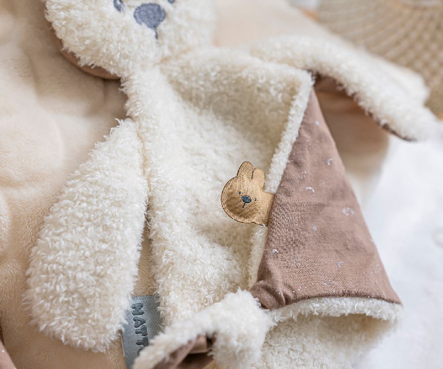 Knuffel Nattou Doudou Triangle, knuffeldoek / doudou | Lapidou teddy vanilla/Teddy