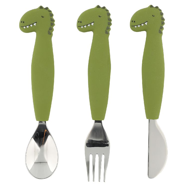 Bestek Trixie Cutlery set 3-pack, lepel/vork/mes | Mr. Dino Mealtime