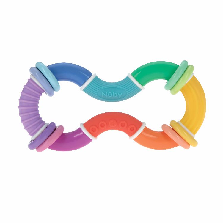 Rammelaar/bijtring Nuby Twist & rattle teether toy with rings