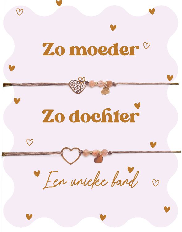 Armband MINIMOU Zo moeder, Zo dochter, een unieke band | Sunstone Fortune Bracelet - Twinning in a box