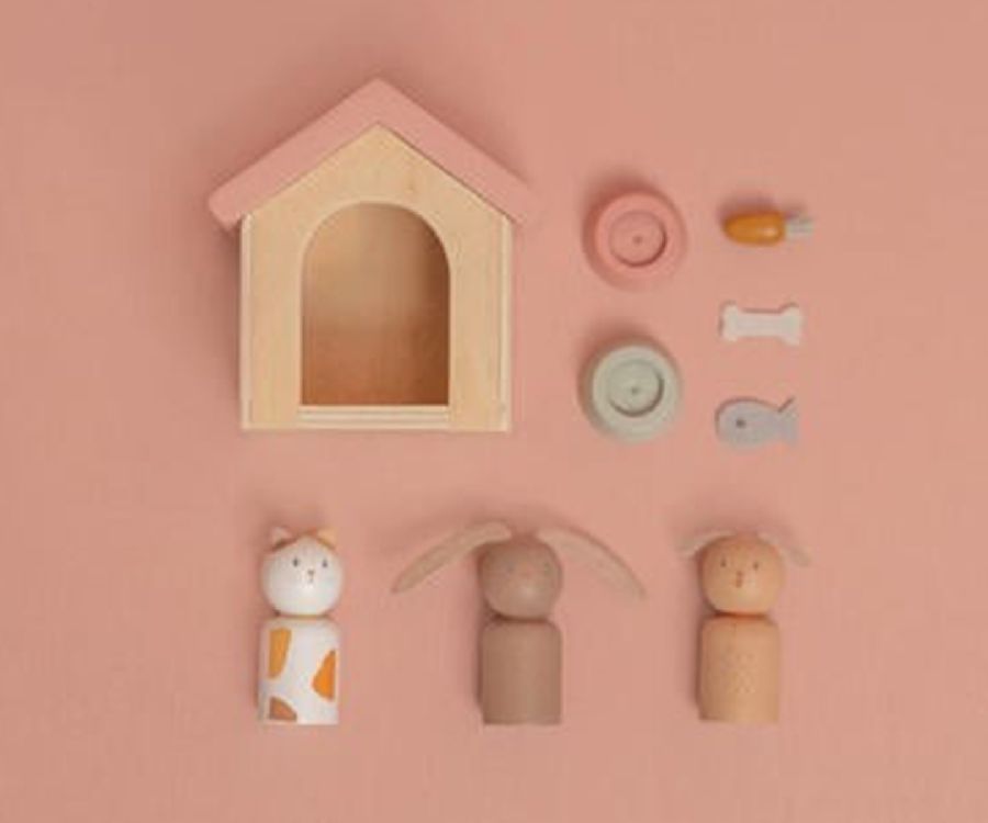 Aanvulset voor poppenhuis Little Dutch made by Tiamo Huisdieren | Poppenhuis