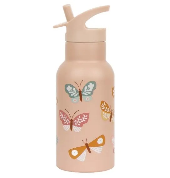 Drinkfles/thermosfles A Little Lovely Company Stainless Steel Drink Bottle | Butterflies