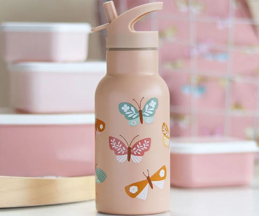 Drinkfles/thermosfles A Little Lovely Company Stainless Steel Drink Bottle | Butterflies