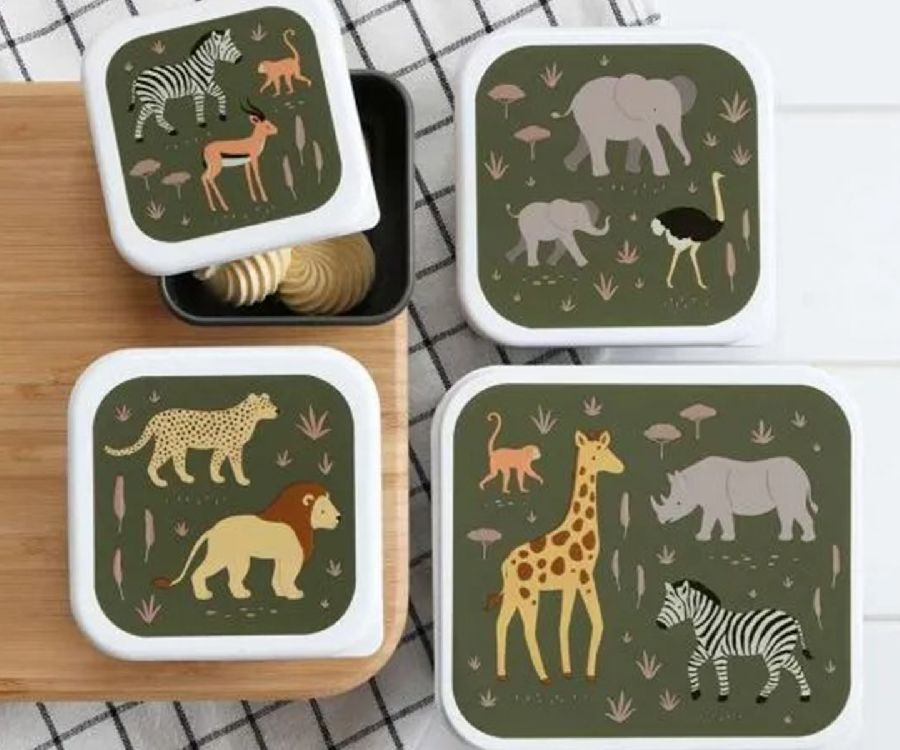 Snackdoos A Little Lovely Company Lunch & Snack Box, 4 stuk(s) | Savanna