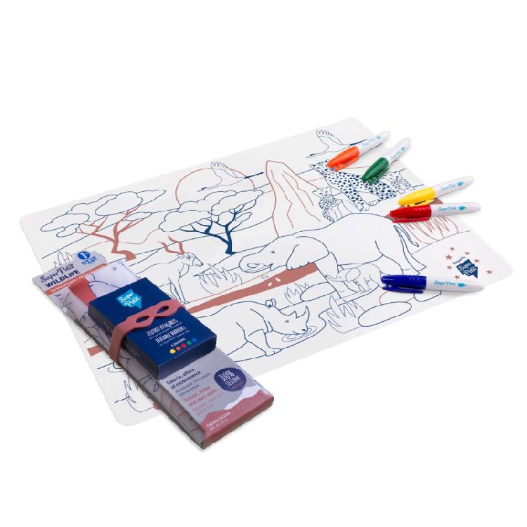 Kleuren Super Petit Colouring mat | Wildlife