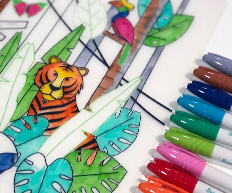 Kleuren Super Petit Colouring mat | Wildlife