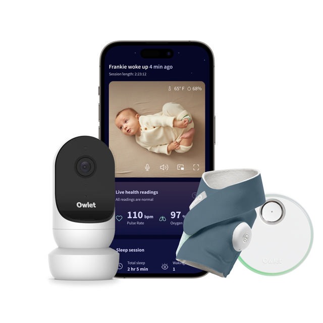 Babyfoon Owlet Dream Duo 2, babyfoon met monitoring/babyfoon voor gebruik met smartphone/tablet