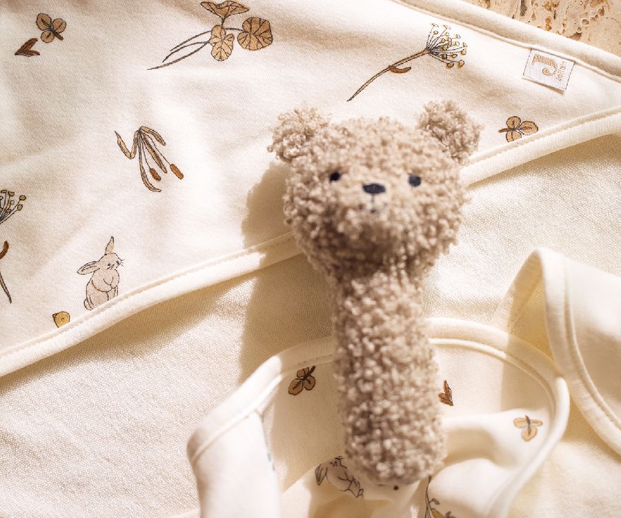 Rammelaar Jollein Rattle | Teddy Bear olive green