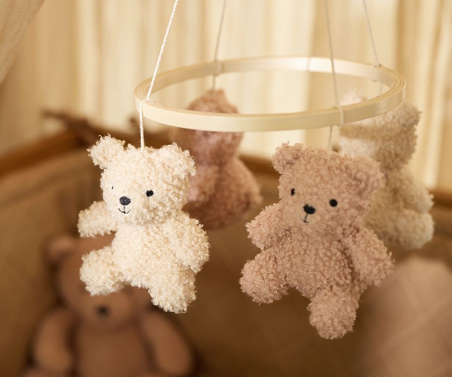 Mobiel Jollein Baby mobiel | Teddy Bear wild rose/Teddy Bear naturel