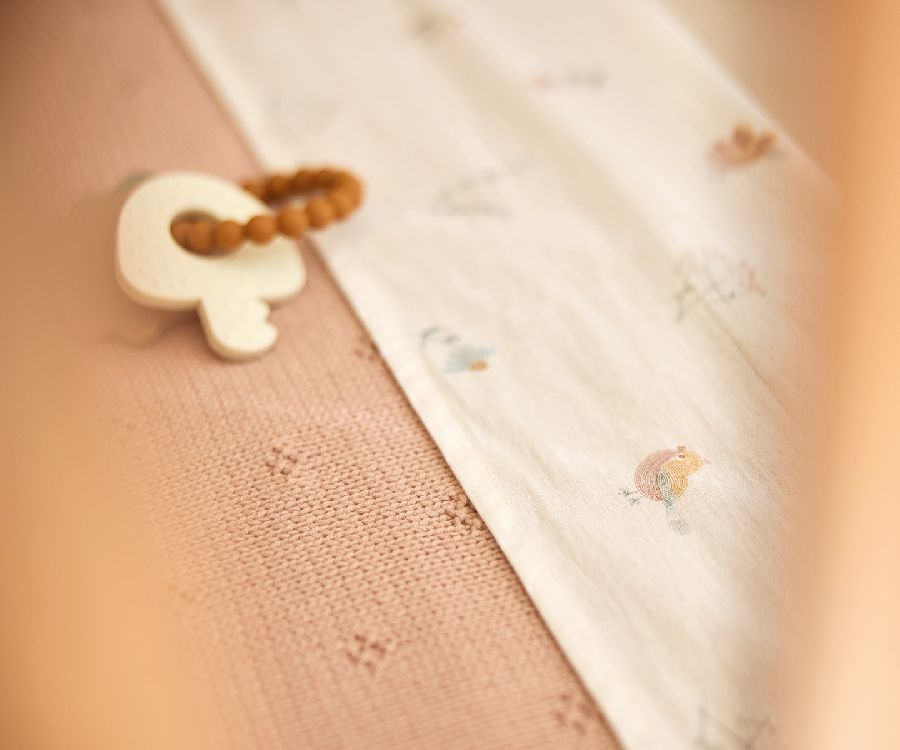 Deken Jollein, geschikt voor babybed 60x120/babybed 70x140 | Cosy Knit wild rose