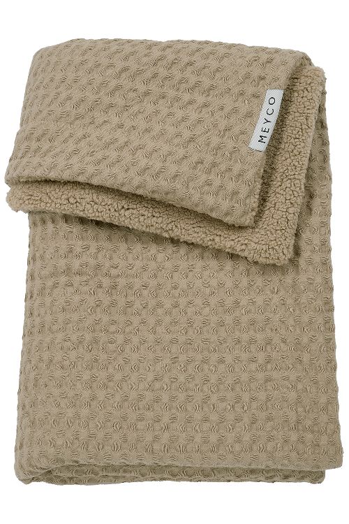 Deken Meyco Baby, geschikt voor babybed 60x120/babybed 70x140 | Wafel Teddy taupe