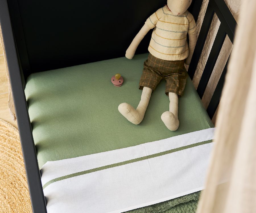 Hoeslaken Meyco Baby, geschikt voor babybed 60x120 | Olive Green