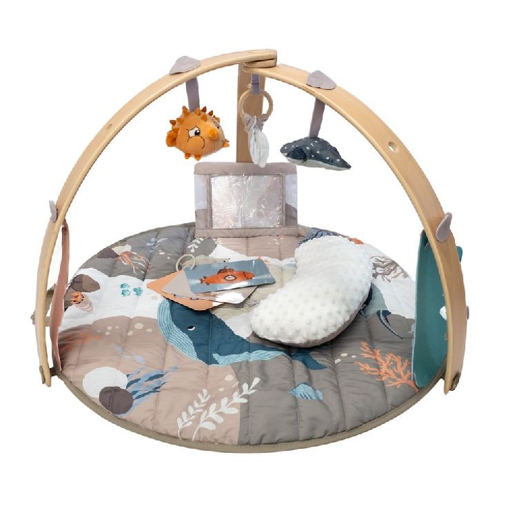 Speeltapijt met speelboog BoJungle Ocean bliss wooden play gym