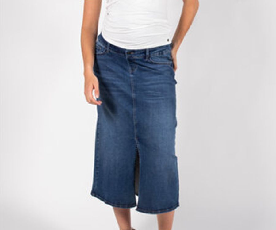 Rok LOVE2WAIT Long Skirt Denim Split