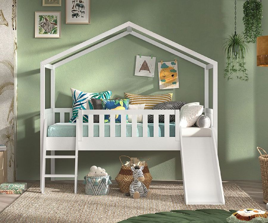 Bedhuis Vipack Furniture, Housebed Dallas Ladder + Slide 90x200, eenpersoonsbed