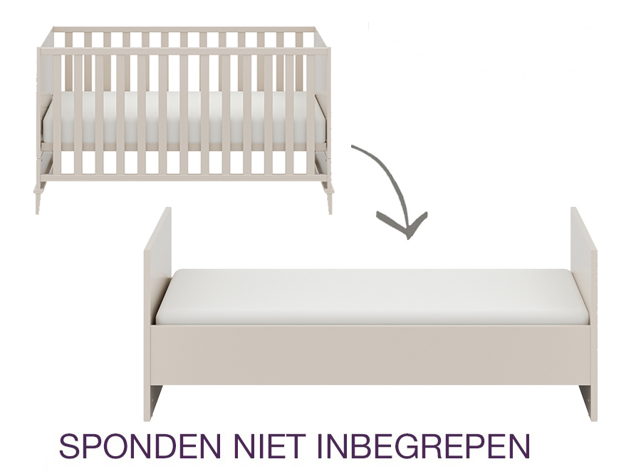 Bed Yuny by Paidi, Sister Lou, Sister Lou 70x140, babybed omvormbaar tot juniorbed