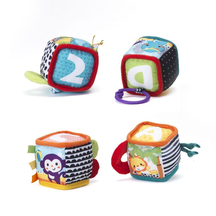 Zachte activiteitenkubus Infantino Discover & play soft blocks