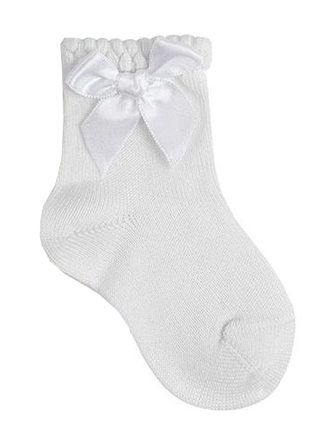 Kousen Condor Short ceremony socks with a tone-on-tone satin bow, klassiek model