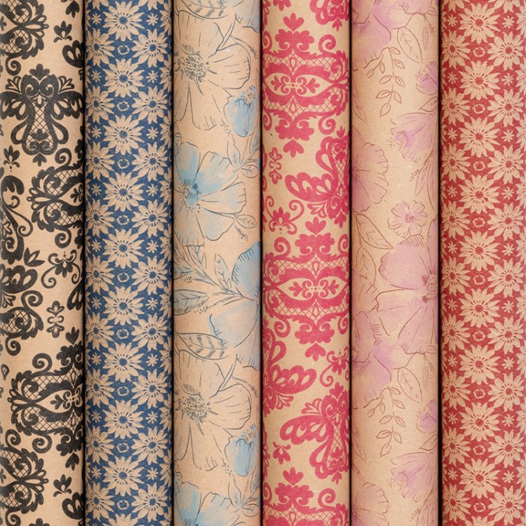 Geschenkpapier Krafty Flowers