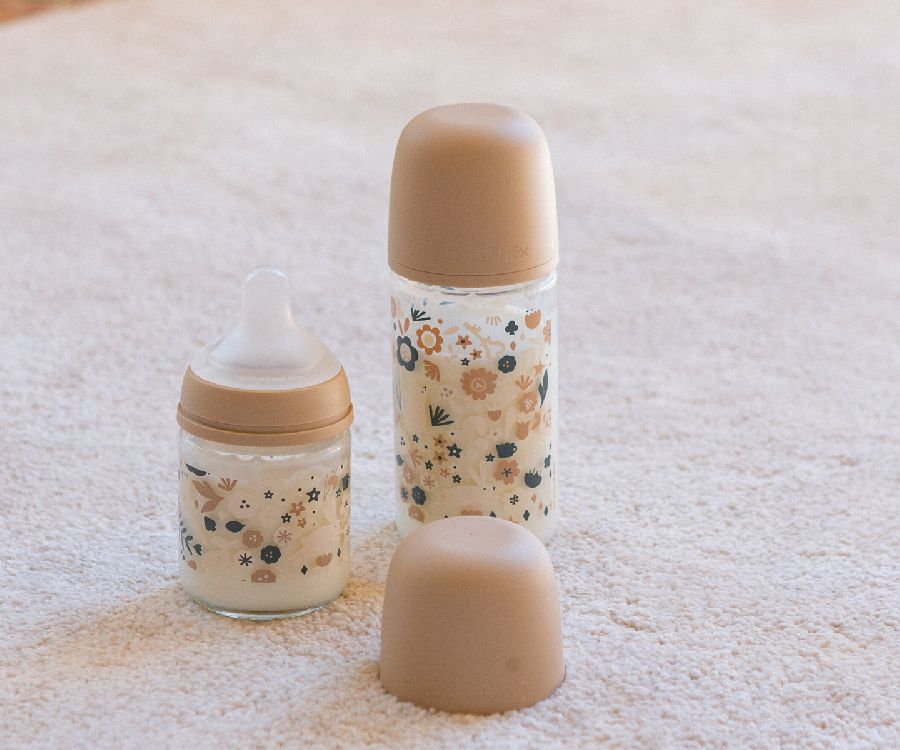 Fles Suavinex, breedhalsfles, 120 ml | Wonderland beige